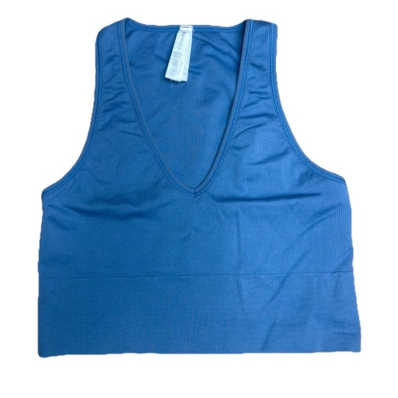 Athleta Tops - Athleta Blue Aurora Rib Crop Tank Top